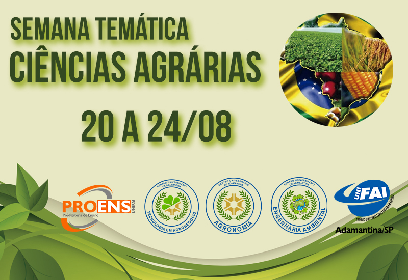 Semana Temática das Ciências Agrárias debate tecnologia no campo de 20 a 24 de agosto
