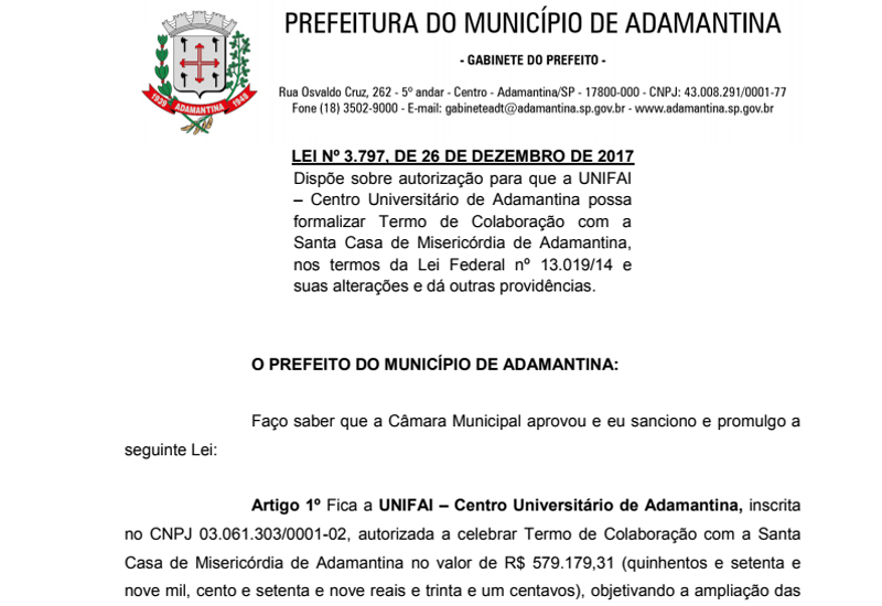 Convênio entre FAI e Santa Casa permite reforma do centro cirúrgico e ampliação da UTI