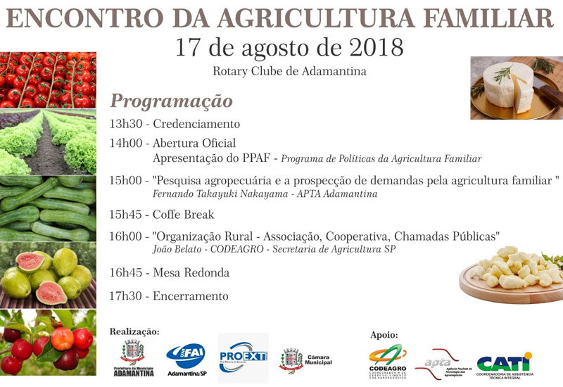 Prefeitura e FAI realizam Encontro da Agricultura Familiar nesta sexta, 17